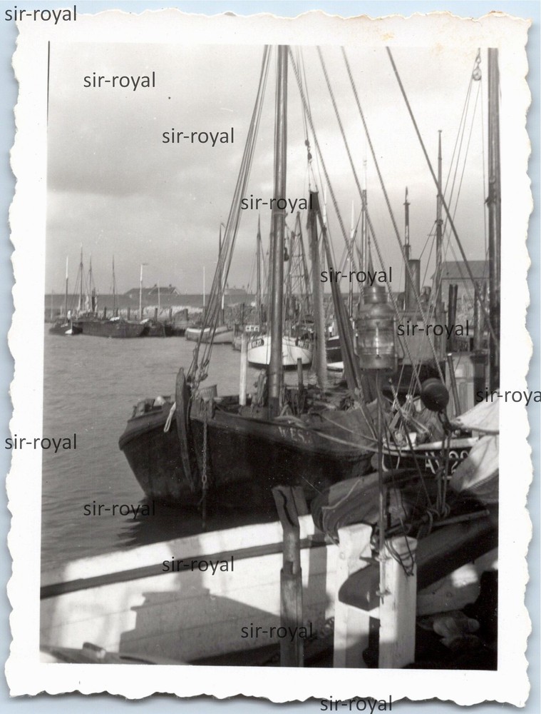 Norddeich 1937 – Fishing Boats – 1930s – Photo 6x8cm