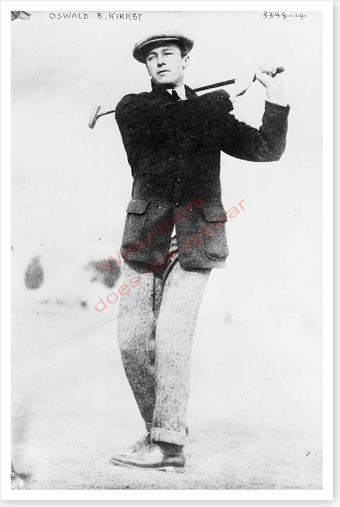 Early Golfing Pro Golf Champion Oswald Kirkby Silver Halide Photo