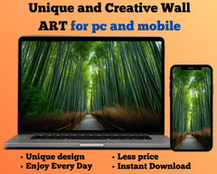 Bamboo forest nature image art picture background AI wallpaper for mobile & pc
