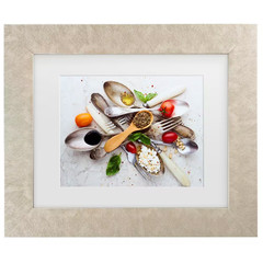 Aleksandrova Karina Spoons and Salad Matted Framed Photography Wall Art 19.5 In.