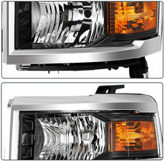 Upgraded Lens Headlights Assembly Fit for 2014 2015 Chevy Silverado 1500 Pickup