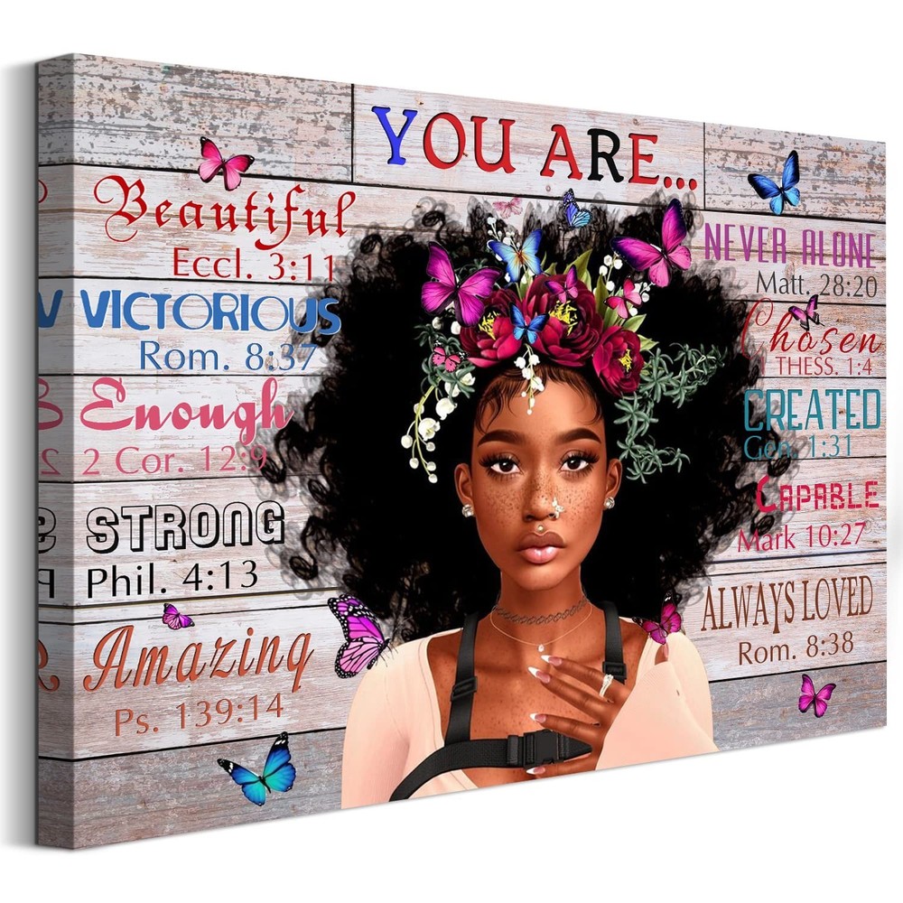 WOWGOOMO Vintage African American Women Wall Art Fashion Black Girl Portrait …