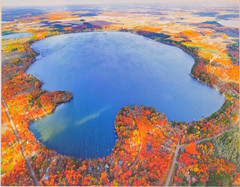 Sand Lake, Stone Lake, Wisc., Sawyer Co. Overhead Airplane Photo. Frame Optional