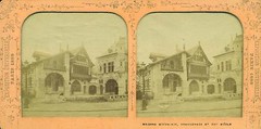 Stereo Photo Panorama Circa 1889 Exhibition Universal Houses Medieval