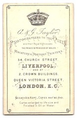 Photograph A. & G. Taylor, Liverpool, Church St 34, Portrait of a Gentleman