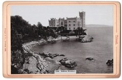 Photograph Stengel & Co., Dresden, view of Trieste, Miramare Castle