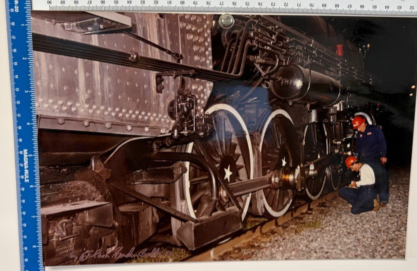 Locomotive Train Art Photograph Print Artist Signed Gordon Balla 1992 11.5×8.5″