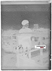 Factory Boy, Vintage Glass Photo Plate, Black & White Negative 6X9 CM