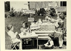 Kids In Backyard Playing Store, 1960 Fotofolio Art Photo Print Card 4.25”x6”