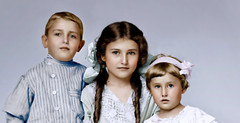 Colorized Trio of Children – Early 1900s – Gainesville GA – 8×10 Print