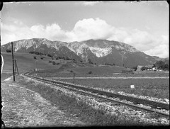 glass negative, Puchberg am Schneeberg, train line, railway track, by E. Pezdika