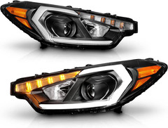 for 2014-2016 Kia Forte W/Led Position Models Projector DRL Light Tube Black Rep