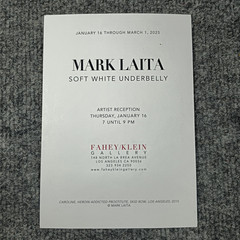 Mark Laita Soft White Underbelly Flyer 2025 Fahey Klein Gallery Los Angeles