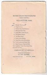 Frank Jay Haynes / Water Color Photographs Hand Painted Yellowstone National