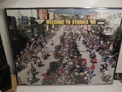 FRAMED 18X23 VINTAGE 1998 PHOTOGRAPH PHOTO STURGIS SD MOTORCYCLE RALLY DOWNTOWN