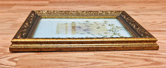 Lot 2 Vintage Gold Framed Black White Portrait Photographs Hand Painted Flowers