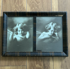 Pair of Framed “Cupid Awake & Cupid Asleep” M. B. Parkinson Framed 14″ x 9.75″