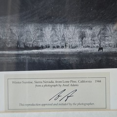Ansel Adams Winter Sunrise Sierra Nevada Lone Pine Photograph Licensed Reprint