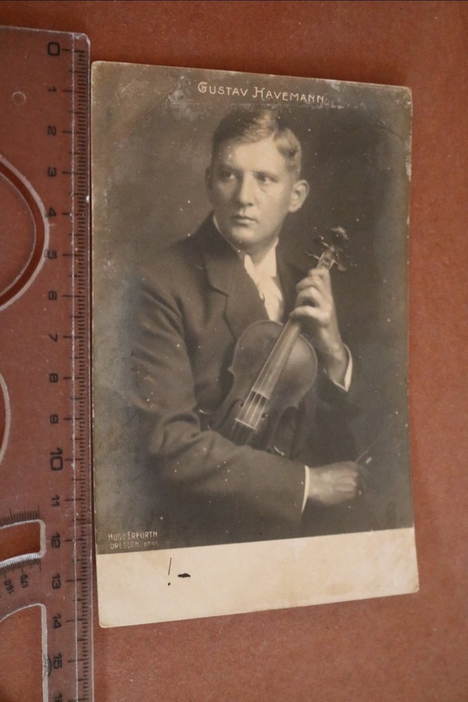 Great Old Photocard – Gustav Havemann Geiger Musician – 1918