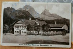 Photo postcard Auers Gasthof z. Alpenrose Oberaudorf a. Inn ca1930 Restaurant Pension B4