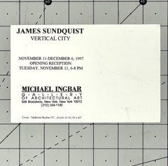 James Sundquist 1997 Art Announcement Card – Vertical City