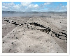 2018 Kilauea Volcano Cracked Median Halema‘uma‘u Parking Lot Silver Halide Photo