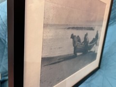 Rare Framed Nantucket Island Dory Men Art Photograph Reprint Of Late 1800’s