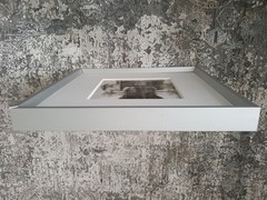 Old photo, Ville with palm tree, in aluminium frame silver matte 30×30 cm 16×16 cm
