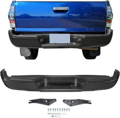 Rear Step Bumper Steel Compatible with 2005-2015 Toyota Tacoma Replacement for T