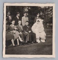 Young Women and Men with Polar Bear – Vintage Photo 1950s