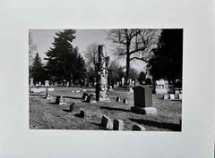 Tree Sculpture Cemetery Springfield IL original b/w photo 11×14 in Alan Sewell