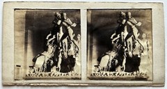 Italy Bull Farnese Museum Naples c1858 Photo Stereo Diorama Vintage