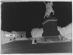Montpellier, Jardin Du Peyrou, Glass Photo Plate, Black & White Negative 9X12 Cm
