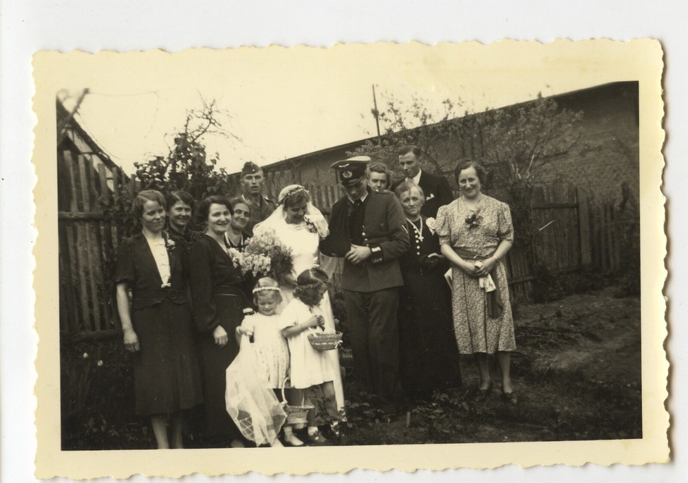 Portrait Famille Wedding Military German – Lot of 4 Photo Antique An. 1940