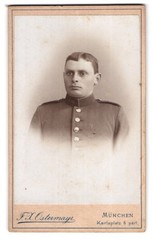 Photograph F. X. Ostermayer, Munich, Karlsplatz 6, young soldier in uniform