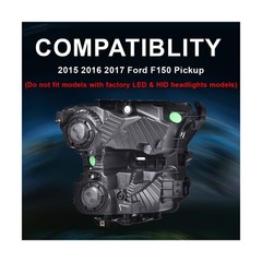 Headlights Assembly Compatible with 2015 2016 2017 Ford F150 | LH & RH Front …