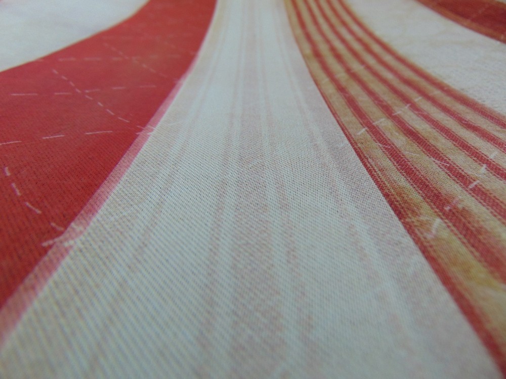 Macro (close-up) photo of red and white stripes on a flag, choice of sizes