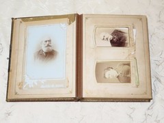 Antique Photo Album for Cabinet Cards, Family and Soldiers, c.1900