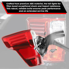 Tail Light Assembly with Bulbs Compatible with Nissan Titan/Titan XD | Left Driv