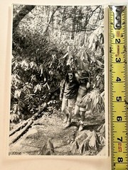 Black and White Photograph Man Woman Hiker Hippy Hat