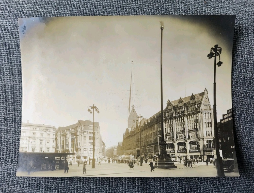 Hans Breuer Photo Hamburg 1928 Stamped Die Mönckebergstrasse.