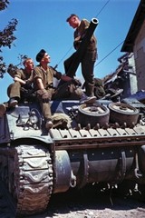 New World War II Photo: Canadian Crew of M4 Sherman Tank, Vaucelles – 6 Sizes!