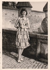 Vintage Photo Beautiful Woman in Summer Dress Snapshot 1950s