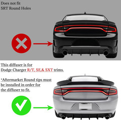 Rear Diffuser Compatible with 2015-2023 Dodge Charger Base & SXT Bumper GT Style