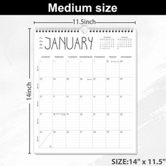 Guasslee Wall Calendar 2026-2027, 14″x11.5″ Vertical Wall Calendar 2026, 13-M…