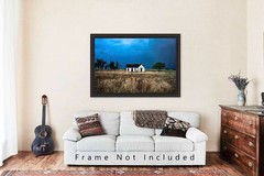 Abandoned Photography Print – Picture of Old House on Stormy Evening in Oklahoma