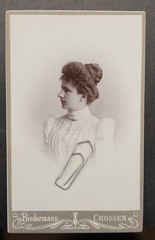 Photo CDV KAB portrait businesswoman Eisermann Crossen or Poland profile blouse