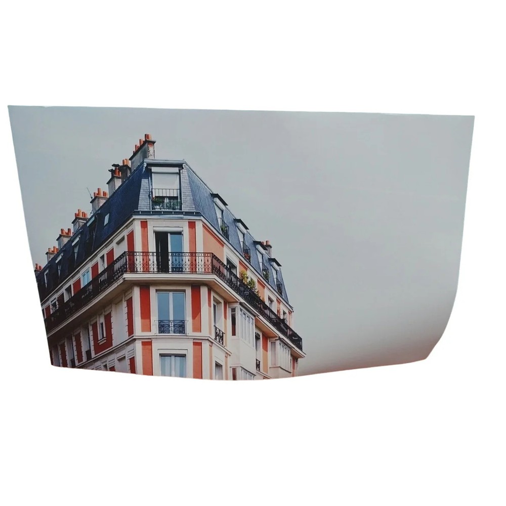 Vintage Photo Quality 30″ x 20″ Balcony European Rod Iron Railing Building Art