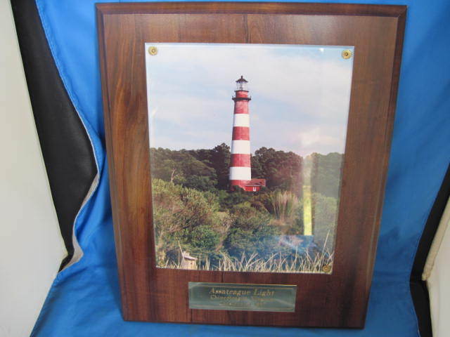 Assateaque Lighthouse Virgina Photo Mounted on Wood Plaque Excellent