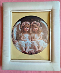 NEW. Custom Framed Angel Theme 2D Flat Aluminum Round 8×8 inch